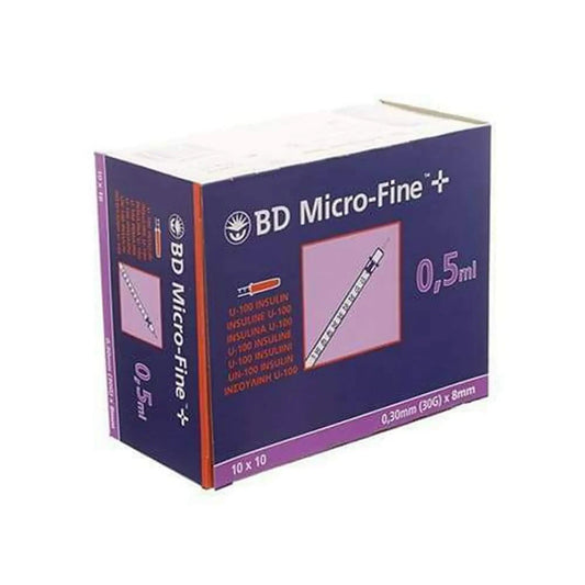 BD Micro Fine Syringes 30G 0.5ML (PACK OF 10)